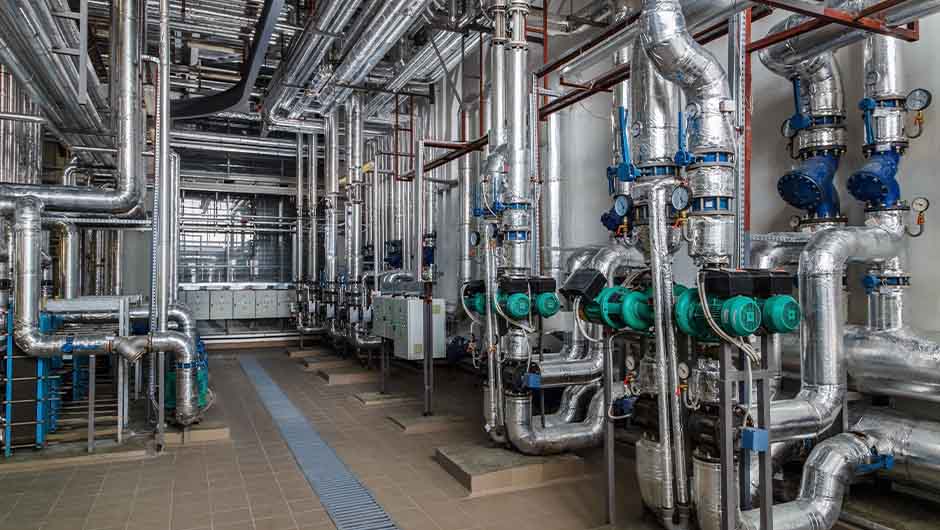 Industrial boiler interior