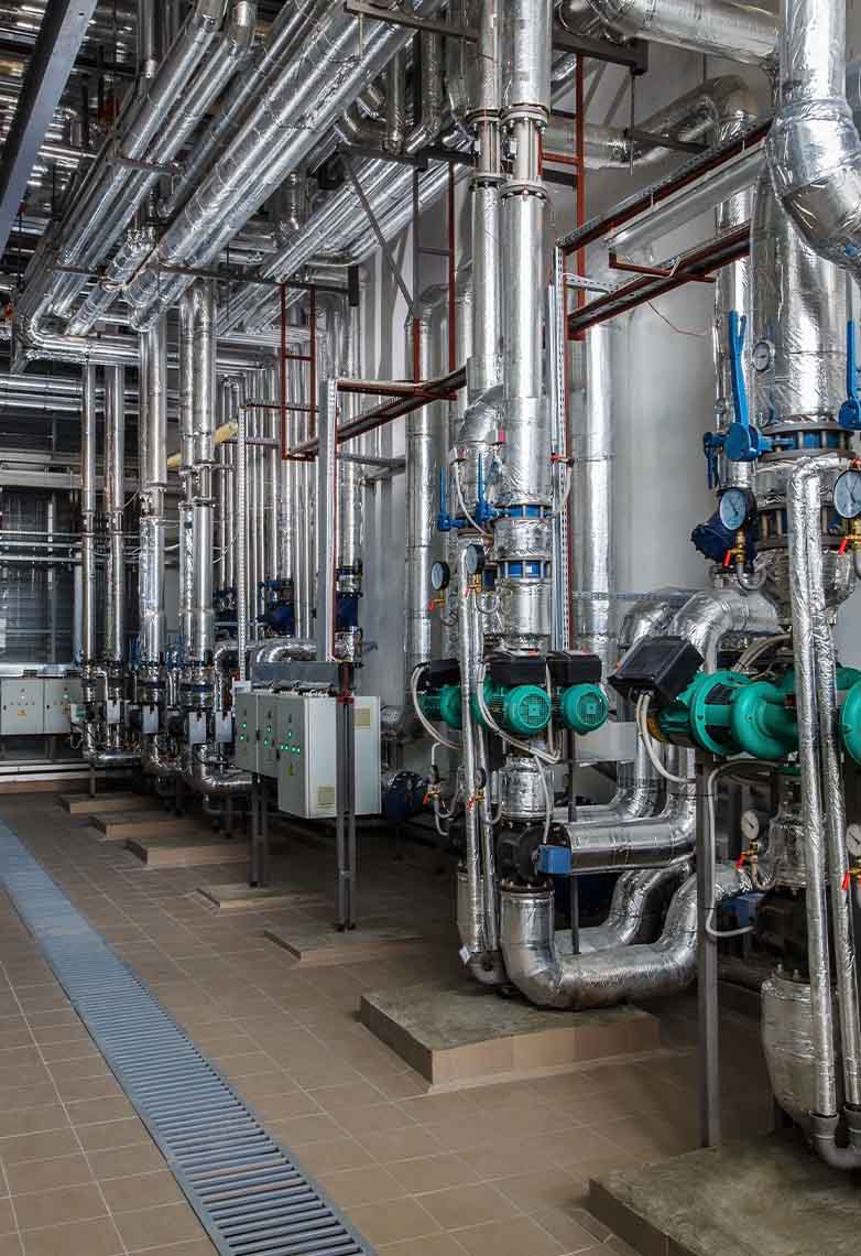 Industrial boiler interior