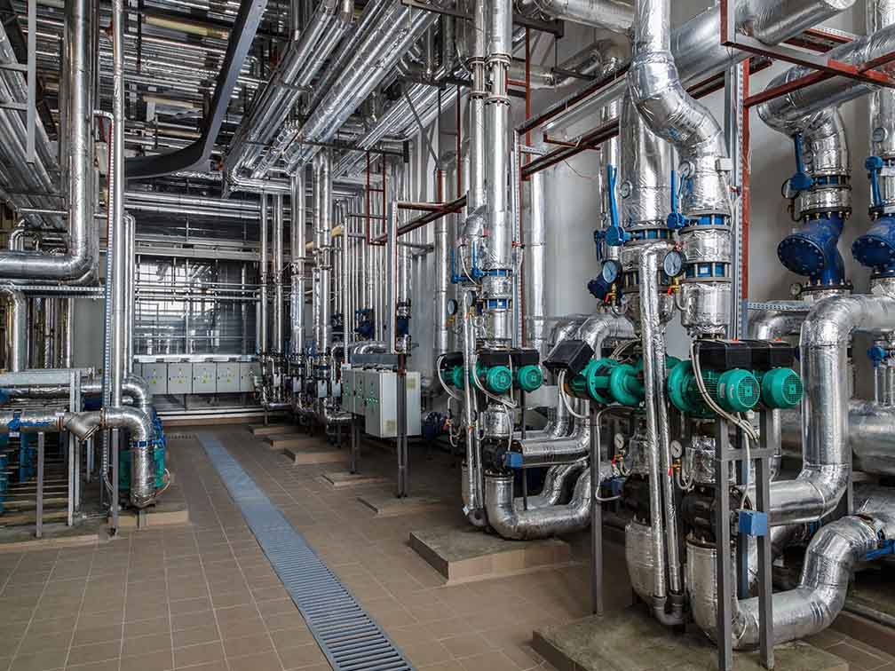 Industrial boiler interior